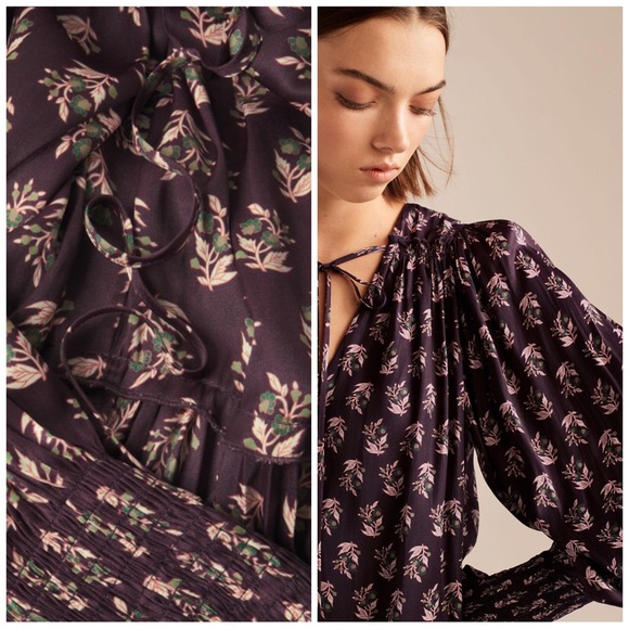 NWT Rebecca Taylor Zia Fleur Pleated Maxi Dress - Picture 6 of 16